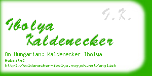 ibolya kaldenecker business card